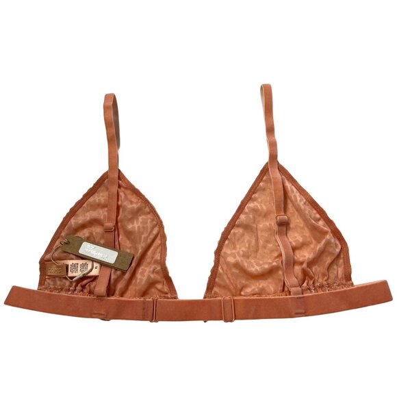 SKIMS Velvet Burnout Logo‎ Triangle Bralette Peach XL - Picture 2 of 8